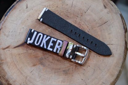 Hand painted Joker leather watch strap HDCLE62