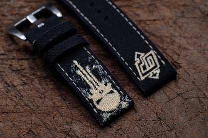 Hand painted punisher canvas strap for Panerai HDPAM27