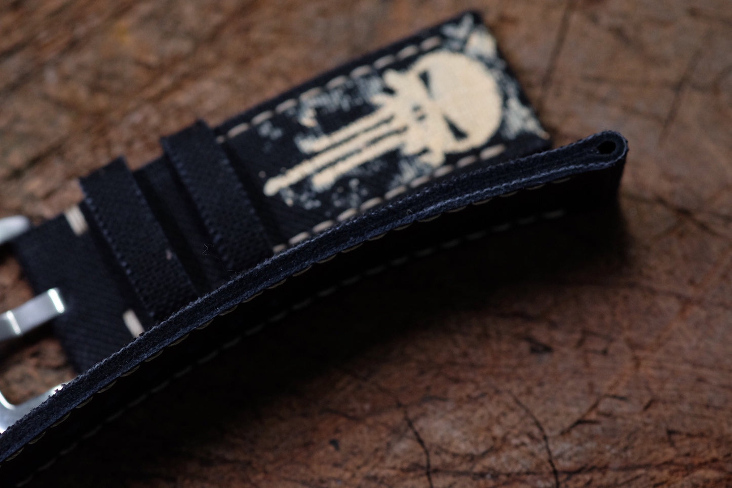 Hand painted punisher canvas strap for Panerai HDPAM27