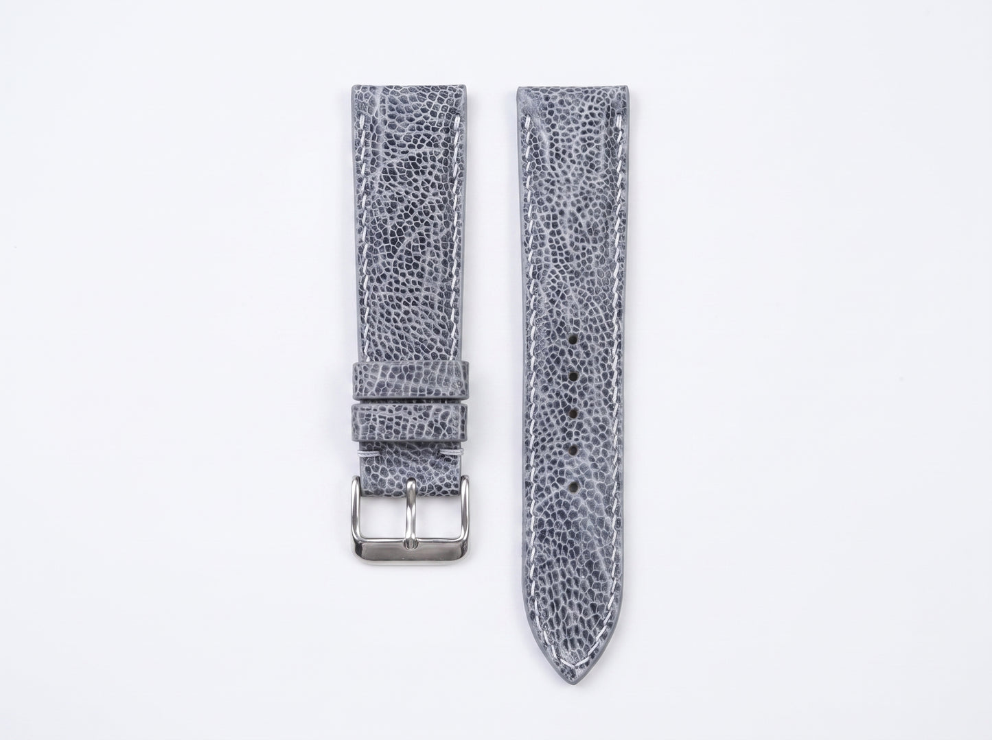 GRAY OSTRICH LEATHER WATCH STRAP RD141