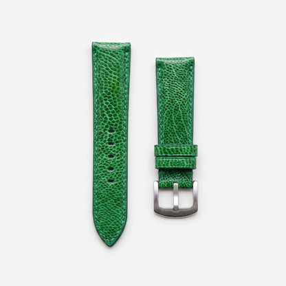 GREEN OSTRICH LEATHER WATCH STRAP RD143