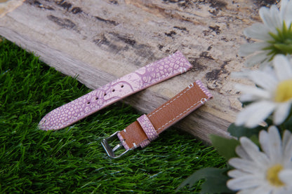 Light Pink Klein Karoo ostrich leg watch strap HDOL53