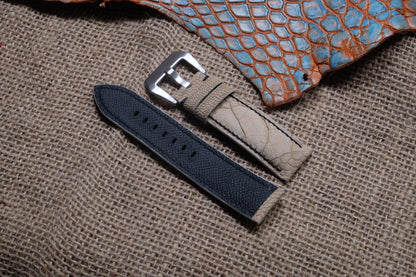 Light brown klein karoo ostrich leg watch strap HDOL47