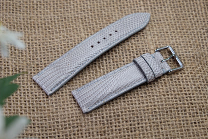 Light grey lizard leather watch strap HDLZ35