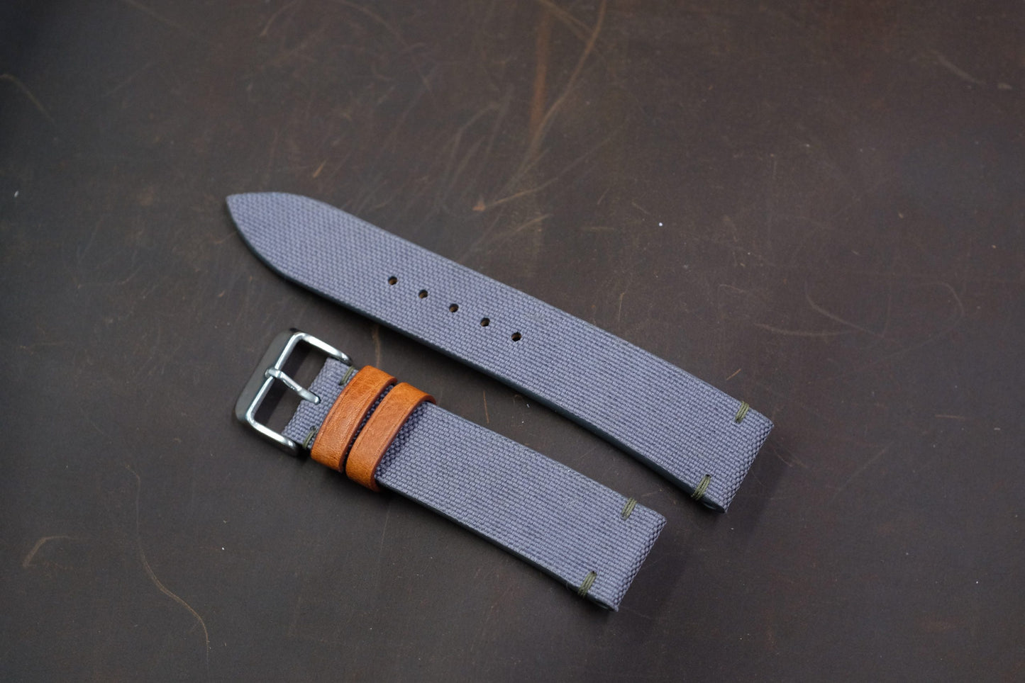 Medium Grey canvas watch strap  HDCVS07