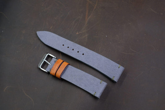 Medium Grey canvas watch strap  HDCVS07