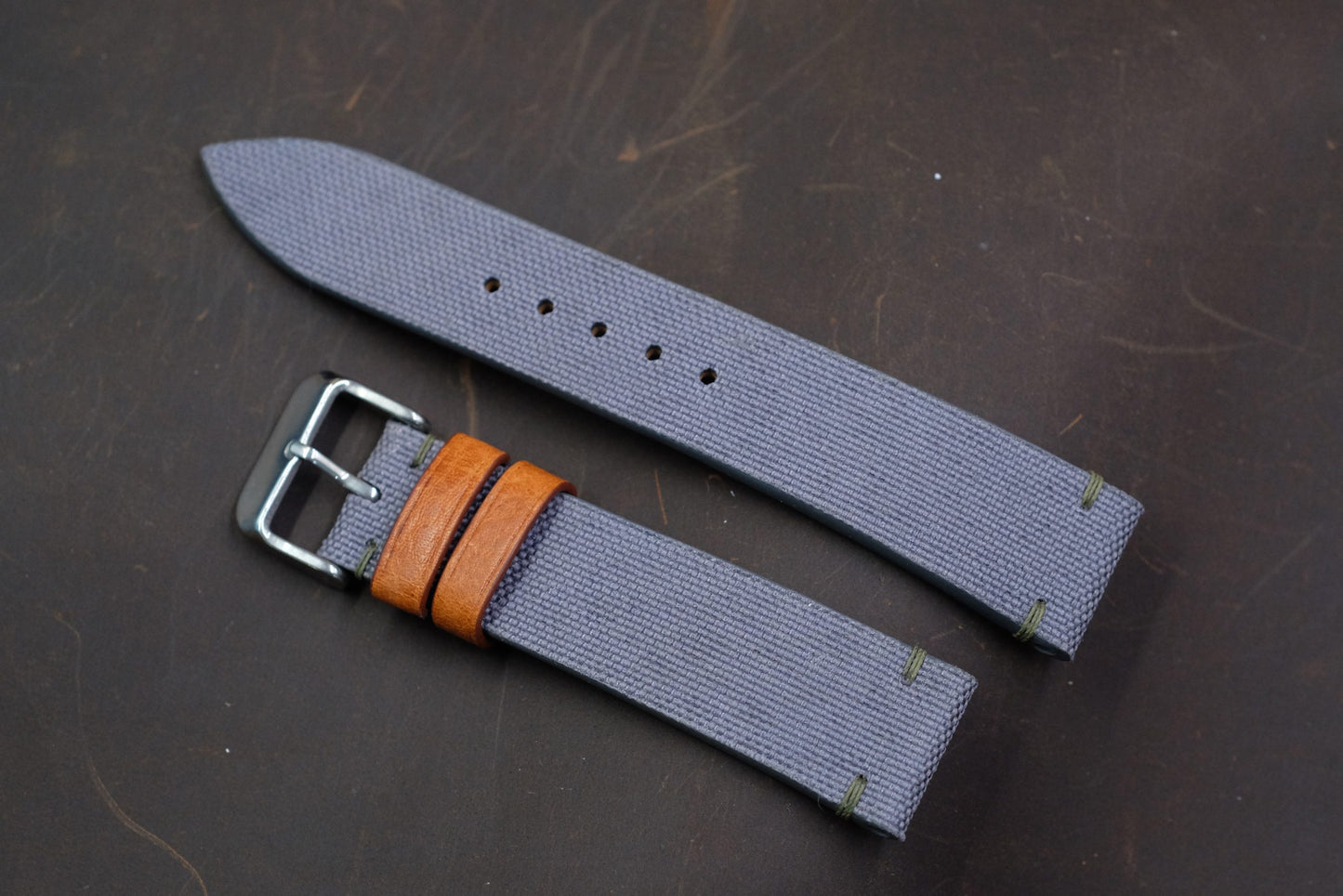 Medium Grey canvas watch strap  HDCVS07