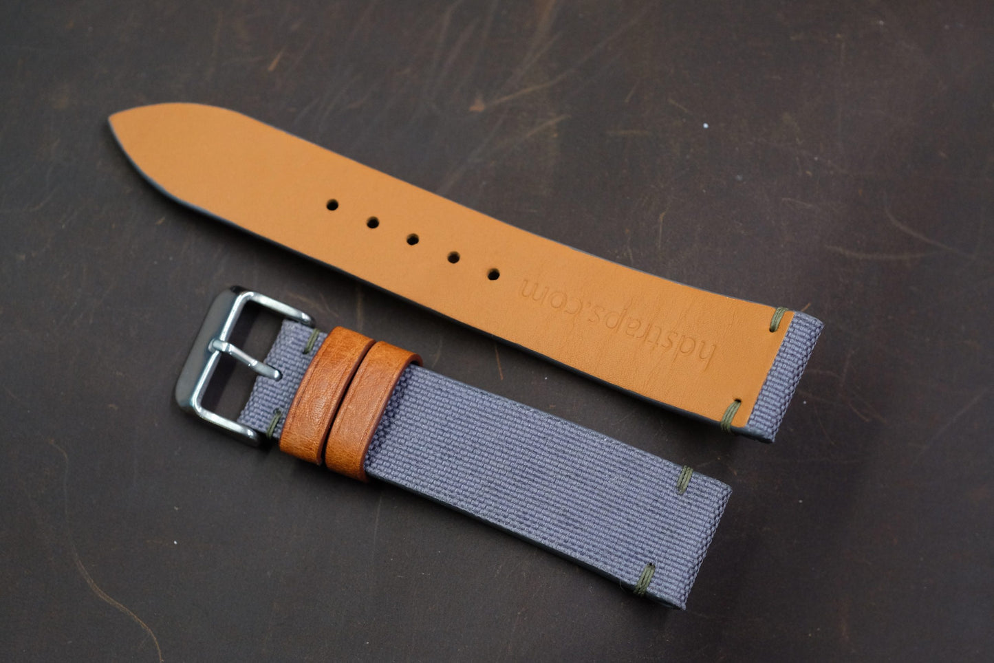 Medium Grey canvas watch strap  HDCVS07