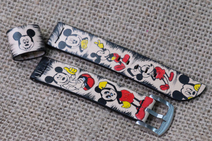 Mickey Mouse hand painted leather watch strap HDCLE63