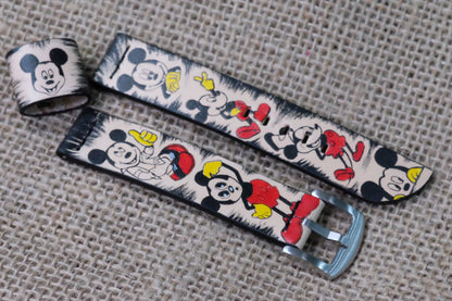 Mickey Mouse hand painted leather watch strap HDCLE63