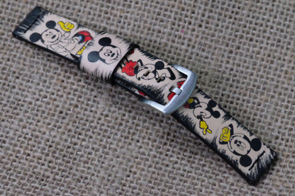 Mickey Mouse hand painted leather watch strap HDCLE63