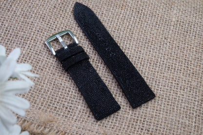 No pearl black unpolished stingray strap HDST131