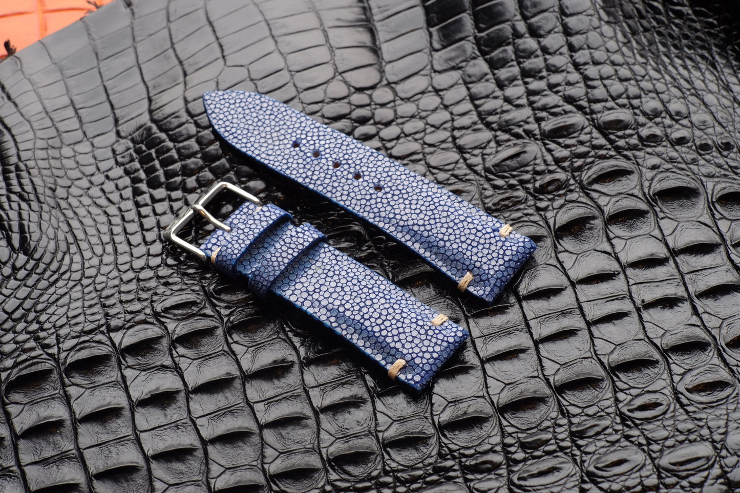 No pearl blue stingray watch strap HDST115