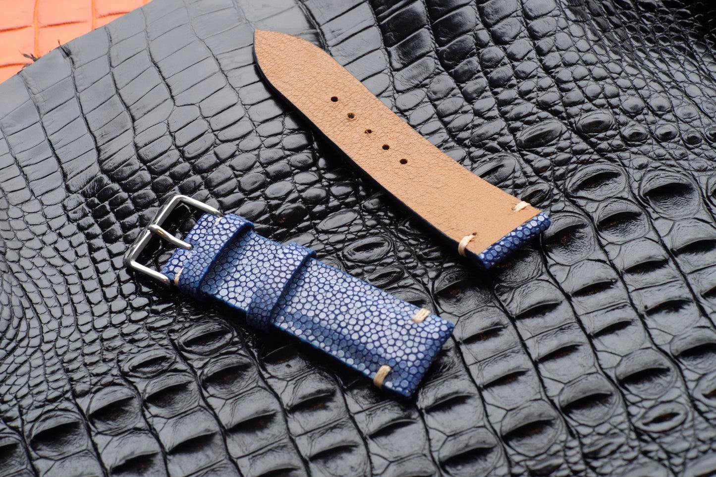 No pearl blue stingray watch strap HDST115