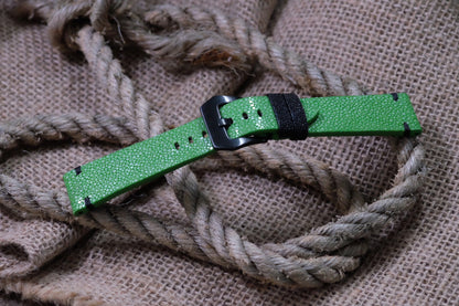 No pearl green stingray leather watch strap HDST118