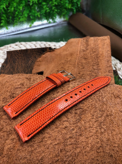 Orange Spanish lizard watch strap HDLZ33