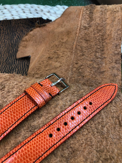 Orange Spanish lizard watch strap HDLZ33