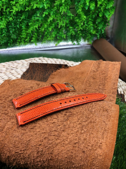 Orange Spanish lizard watch strap HDLZ33