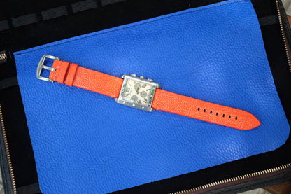 Orange no pearl stingray leather watch strap HDST74