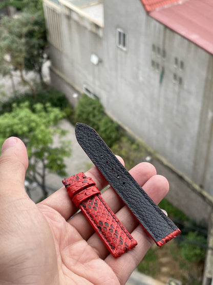 Red python leather watch strap HDPS17