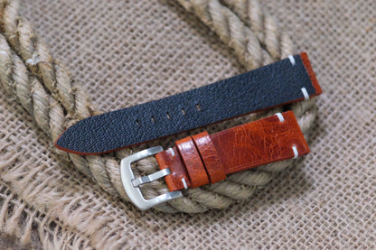 Reddish brown distressed leather watch strap  HDCLE77