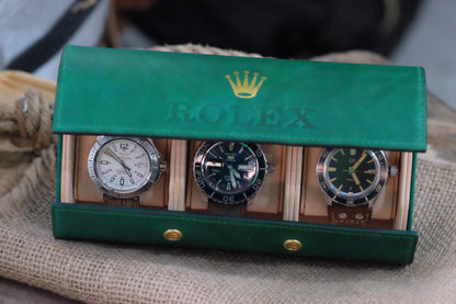 Rolex green leather watch roll HDWR09