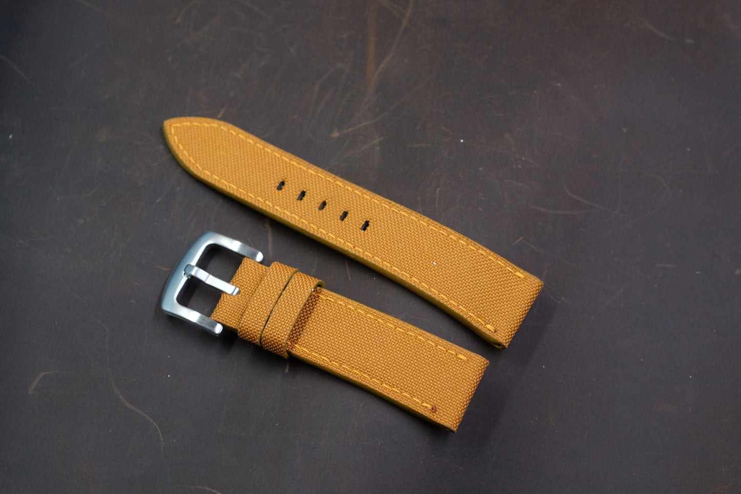 Tan brown canvas watch strap  HDCVS08