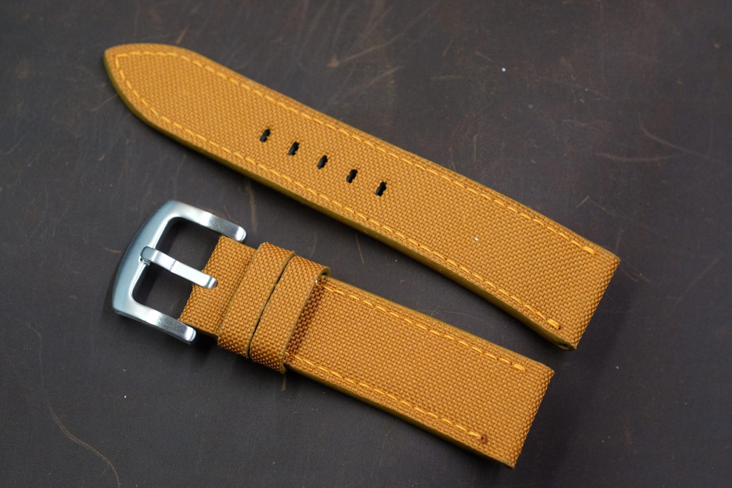 Tan brown canvas watch strap  HDCVS08