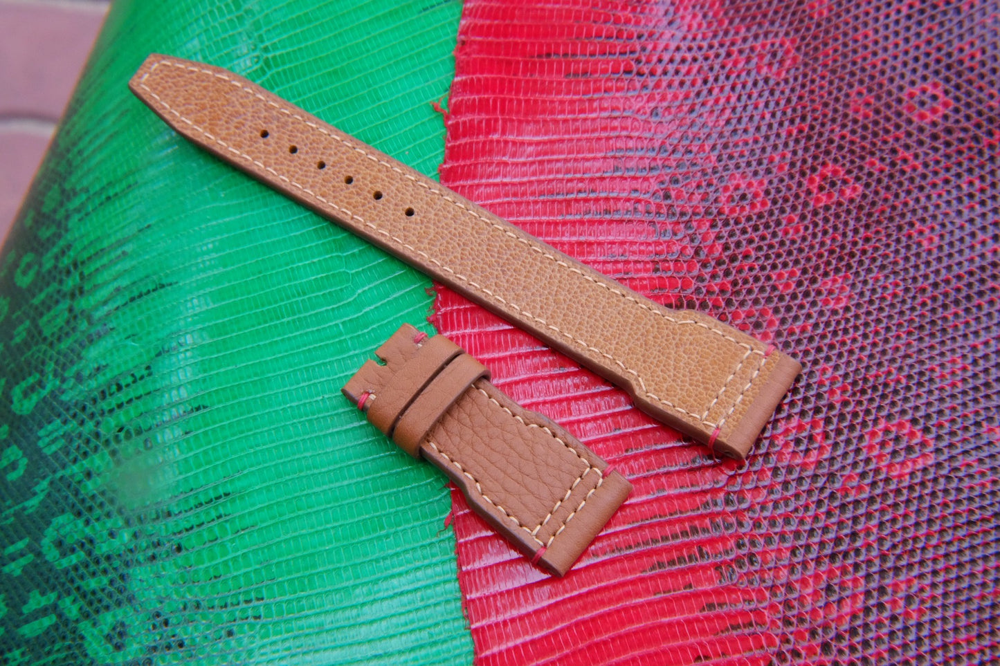 Tan brown togo leather IWC pilot strap HDTG03