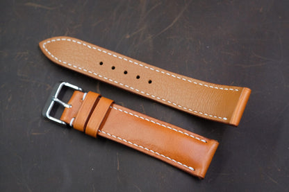 Tan brown vachetta leather handmade watch strap HDCLE70