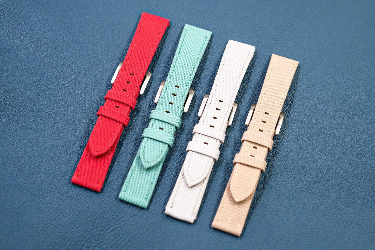 Rolled canvas handmade watch strap  HDRCV01