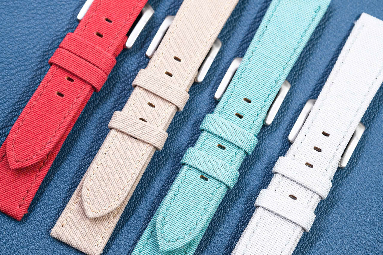 Rolled canvas handmade watch strap  HDRCV01