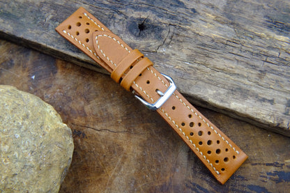 BESPOKE GENUINE COW LEATHER RALLY WATCH STRAP BAND  HDLE12