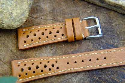 BESPOKE GENUINE COW LEATHER RALLY WATCH STRAP BAND  HDLE12