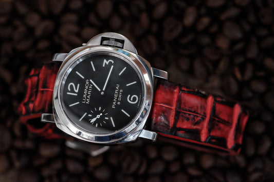 BESPOKE GENUINE RED CROCODILE LEATHER WATCH STRAP BAND FOR PANERAI HDPAM07