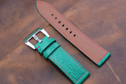 BESPOKE GENUINE GREEN SHARK LEATHER WATCH STRAP BAND FOR PANERAI HDPAM13