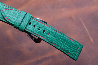 BESPOKE GENUINE GREEN SHARK LEATHER WATCH STRAP BAND FOR PANERAI HDPAM13