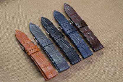 Unstitched crocodile leather watch strap for vintage watches HDCSUS01