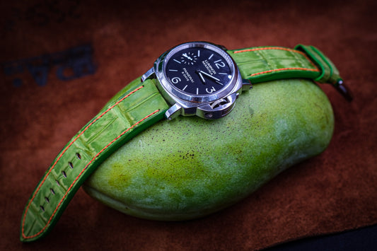 BESPOKE GENUINE GREEN CROCODILE LEATHER WATCH STRAP BAND FOR PANERAI HDPAM29