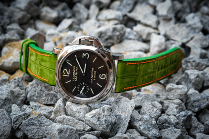 BESPOKE GENUINE GREEN CROCODILE LEATHER WATCH STRAP BAND FOR PANERAI HDPAM29