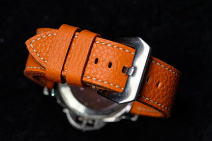 Orange Hermes Togo leather handmade leather watch strap  HDPAM33