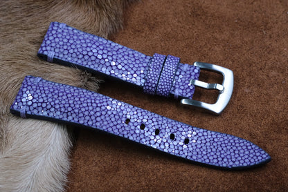 BESPOKE GENUINE NO PEARL PURPLE STINGRAY SKIN LEATHERSTRAP HDST1001