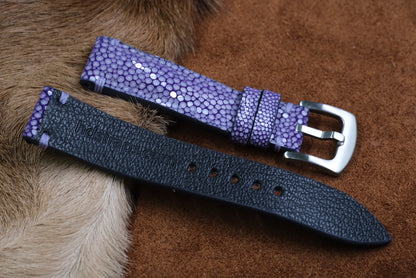 BESPOKE GENUINE NO PEARL PURPLE STINGRAY SKIN LEATHERSTRAP HDST1001