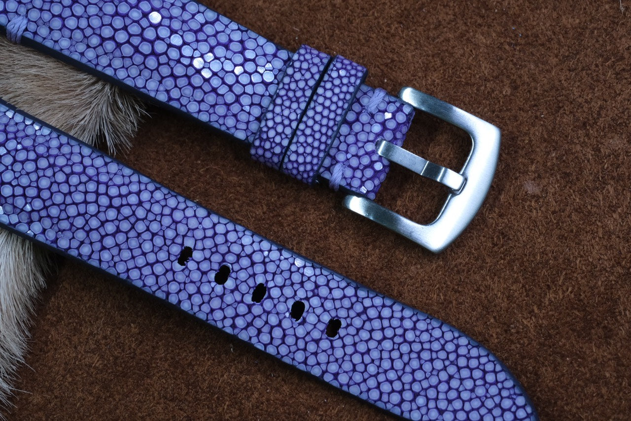 BESPOKE GENUINE NO PEARL PURPLE STINGRAY SKIN LEATHERSTRAP HDST1001