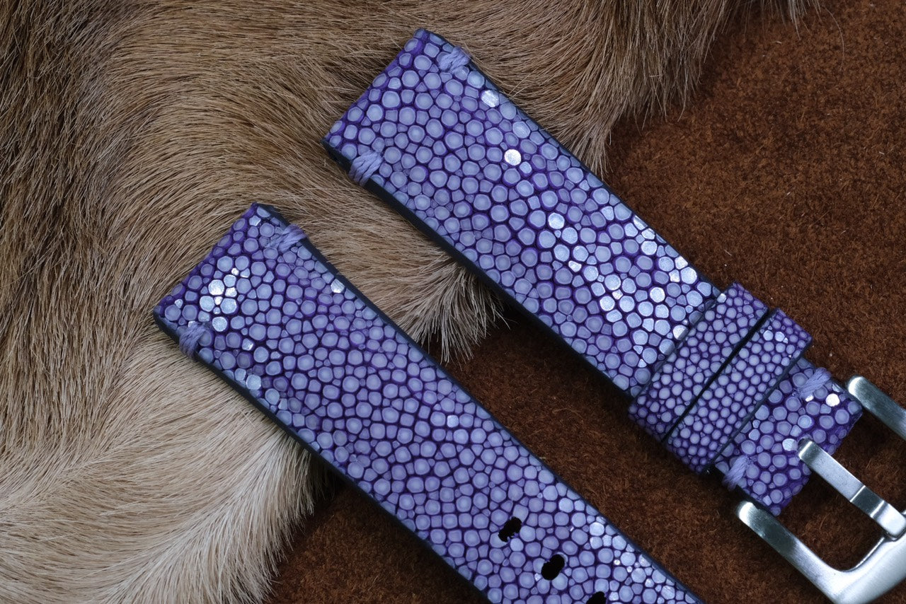 BESPOKE GENUINE NO PEARL PURPLE STINGRAY SKIN LEATHERSTRAP HDST1001