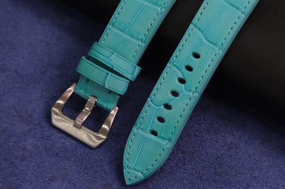 BESPOKE GENUINE BLUE CROCODILE LEATHER WATCH STRAP BAND FOR PANERAI HDPAM32