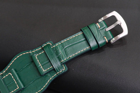 Green crocodile leather bund strap HDCCD114