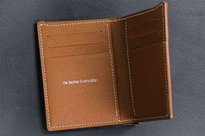 BESPOKE GENUINE ORANGE EPSOM BIFOLD MAN WALLET HDWA91