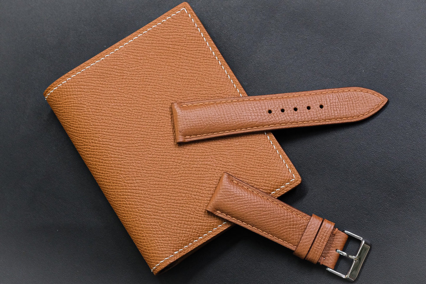 BESPOKE GENUINE ORANGE EPSOM BIFOLD MAN WALLET HDWA91