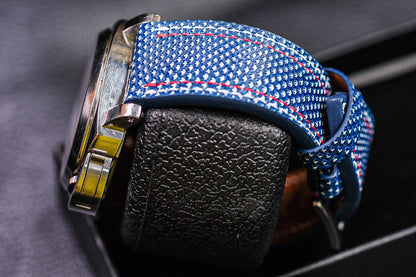 Blue Karung snake skin leather strap HDKS01